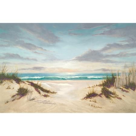 Canvas Wall Art Sunset on Beach, 21.5" x 32.5" Sunset On Beach, Living Room Canvas Art, Beach Paintings, Watercolor Beach, Beach Canvas Wall Art, Beach Canvas Art, Basement Bedroom, Art Sunset, Beach Watercolor