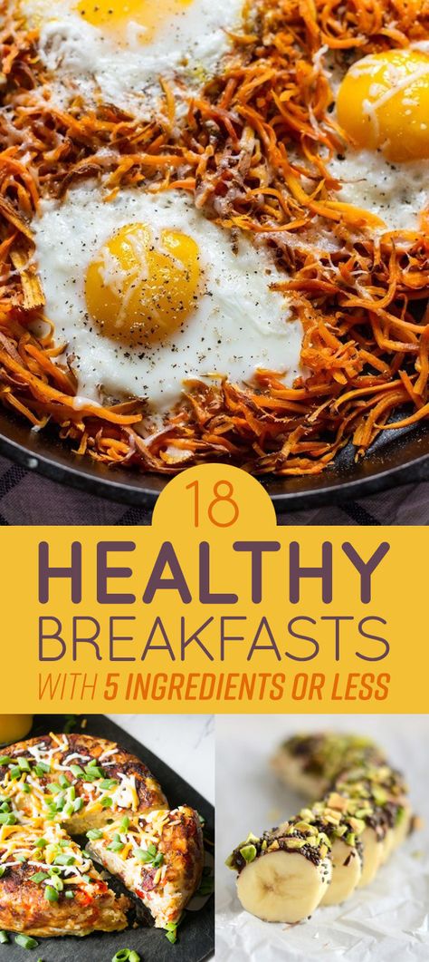 18 Healthy Breakfasts With Five Ingredients Or Less Superfood Breakfast Bowl, Superfood Breakfast, 5 Ingredients Or Less, Three Ingredient Recipes, Fancy Breakfast, Healthy Breakfasts, Brunch Dishes, Homemade Breakfast, Breakfast Bowls