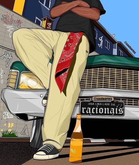 Grand Theft Auto Artwork, Arte Do Hip Hop, Dope Cartoons, Cholo Style, Arte Cholo, Arte Hip Hop, Hip Hop Artwork, Cool Nike Wallpapers, Cholo Art