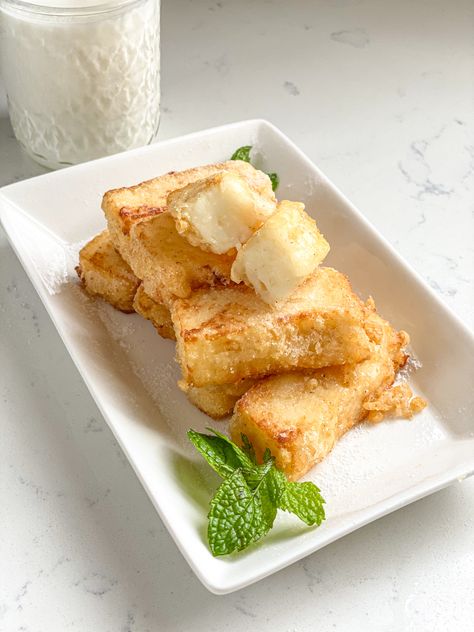 deep fried milk chinese Chicken Yakitori Recipe, Yakitori Chicken, Fried Milk, Shrimp Toast, Japanese Chicken, Authentic Chinese Recipes, Crab Rangoon, Savory Sauce, Chicken Skewers