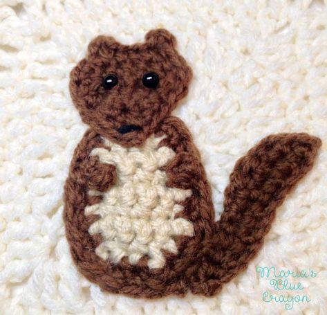 Crochet Solid Granny Square, Granny Square Ideas, Woodland Squirrel, Solid Granny Square, Crochet Woodland, Motifs Granny Square, Love Ideas, Granny Pattern, Blue Crayon