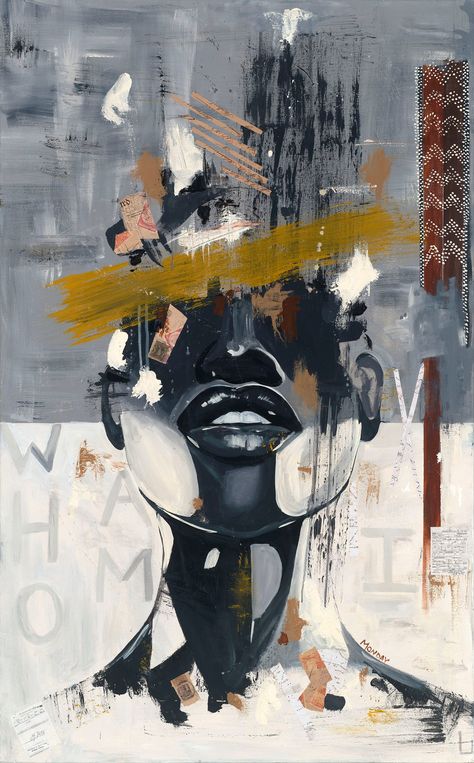 Konst Designs, Collage Kunst, Inner Thoughts, Black Art Painting, Kunst Inspiration, Tableau Art, Modern Art Paintings, Arte Inspo, African American Art