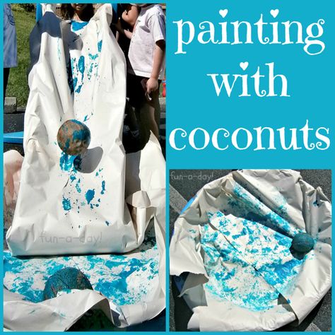 Painting with Coconuts: Process Art Activities for Preschoolers Process Art For Preschoolers, Art Activities For Preschoolers, Camp Plans, Health Fruits, Process Art Activities, Preschool Summer Camp, Outside Activities For Kids, Art For Preschoolers, Fruits Painting