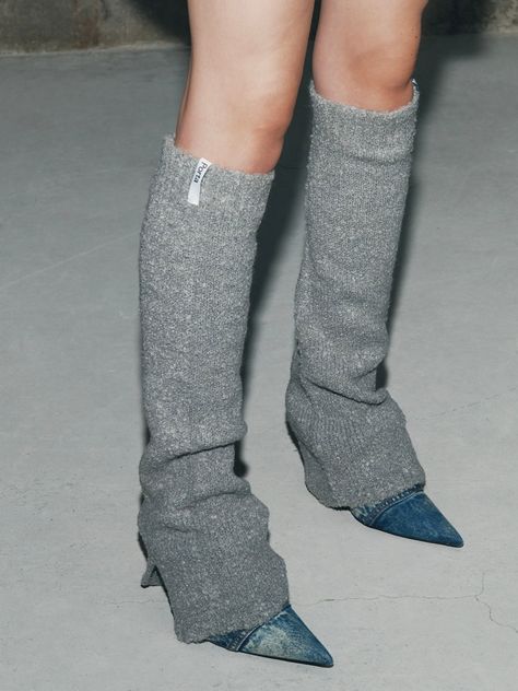 Gray Leg Warmers, Leg Warmers Outfit, Knitted Leg Warmers, Boucle Knit, Knit Leg Warmers, Leg Warmer, Fashion Project, Aesthetic Shoes, Swag Shoes