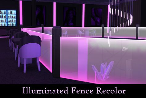 Glass Fence, Pool Lights, Sims 4 Build, Party Lights, Sims Mods, Sims 2, Neon Lighting, Sims 4, Fence