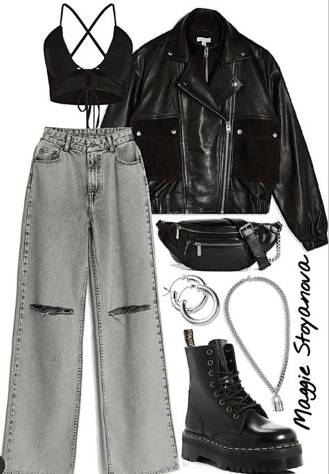 Jeans And A Crop Top Outfit, Non Binary Wedding Outfit, Idol Outfit Ideas, E Girl Outfits, E Girl, Tomboy Style Outfits, Looks Black, Swaggy Outfits, Mode Inspo