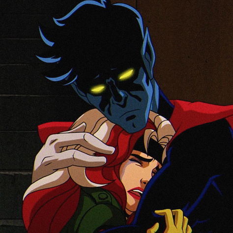 Nightcrawler And Rogue, Rogue And Nightcrawler, Xmen 97 Nightcrawler, X Men 97 Nightcrawler, Nightcrawler Xmen Fanart, Kurt Wagner Xmen 97, Rogue X Men 97, Rogue Xmen 97, Xmen Characters