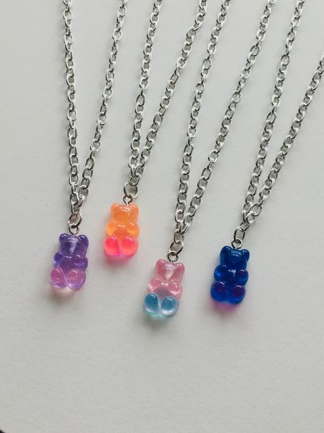 Excited to share this item from my #etsy shop: Gummy Bear Charm Necklace, Silver Necklace, Gummy Bear Charm, Glitter Gummy Bear, Hypoallergenic, 18” Necklace, Nickel Free Rave Accessories, Diy Socks, Amazon Wishlist, Food Earrings, Beaded Necklace Diy, Bear Necklace, Charm Necklace Silver, Chakra Jewelry, Crafts Jewelry