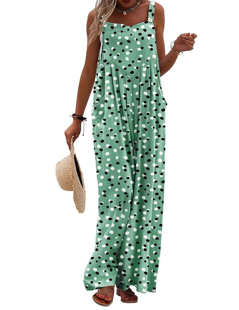 PRICES MAY VARY. Indulge in the comfort and softness of our long bib pants jumpsuit. These summer jumpsuits for women are made of 100% cotton. Soft, comfy and airy for hot summer and humid days. As bohemian overalls for women, it comes with a vibrant floral print, that can be eye-catching in the crowd,these long bib pants will add a splash of color to your summer wardrobe. Experience the perfect blend of comfy and fashion with our casual boho overalls. Loose fitting and wide leg design helps wit Bohemian Overalls, Summer Jumpsuits For Women, Overalls Loose, Boho Overalls, Summer Jumpsuits, Wide Leg Jumpsuits, Jumpsuit Summer, Teacher Outfits, Printed Jumpsuit