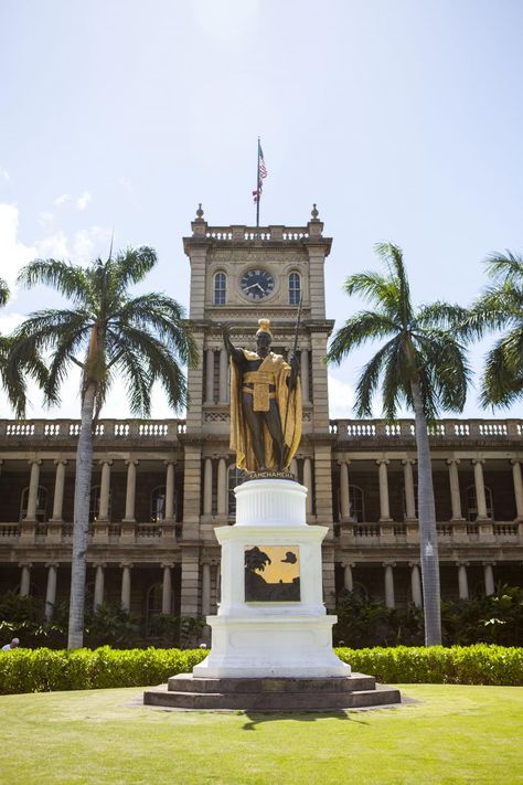 King Kamehameha statue (across from Iolani Palace) Hawaii Trips, Iolani Palace, King Kamehameha, The Big Island, Hawaiian Islands, Hawaii Travel, Big Island, Oahu, Ferry Building San Francisco