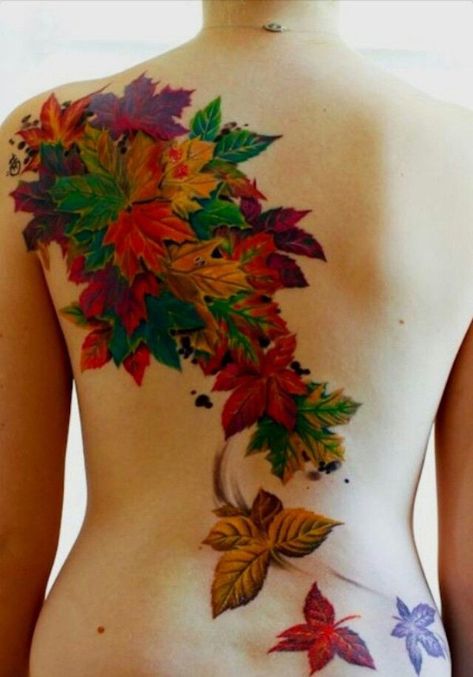 fall tattoo - 40 Unforgettable Fall Tattoos | Art and Design Fall Leaves Tattoo, Tumblr Tattoo, Tatoo 3d, Autumn Tattoo, Kunst Tattoos, Tattoo Henna, 4 Tattoo, Tattoos Geometric, Geniale Tattoos