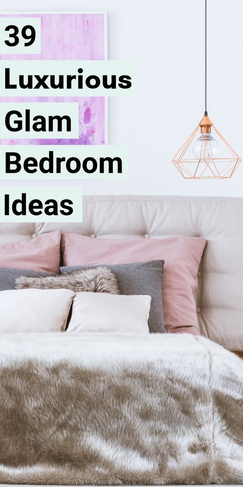 Glam Gray Bedroom, Glam Style Bedroom, Cozy Glam Bedroom Luxury, Glamor Bedroom, Chic Bedroom Decor Glamour Classy, Soft Glam Bedroom Decor, Beach Glam Bedroom, Marilyn Monroe Bedroom Ideas, Feminine Bedroom Elegant Glam