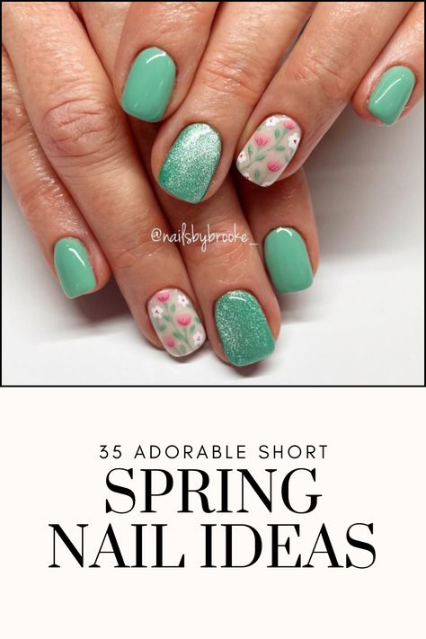 35 Adorable Short Spring Nail Ideas | Spring Nail Colors and shades | Nail Ideas and Designs for Spring | Pastel nails | Summer Nail ideas April Spring Nails, April Gel Nails Ideas 2024, April Nail Designs 2024, Easter Manicure Ideas Simple, Short Summer Nail Ideas Gel, Short Nail Designs For Spring, Sns Spring Nails Designs, Shirt Spring Nails, Springtime Nail Designs