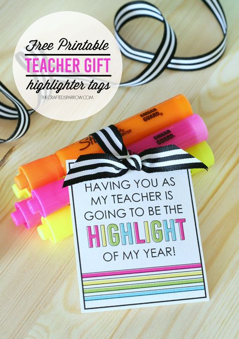 Highlighter Teacher Gift Tags Teacher Gift Printables, Teacher Appreciation Printables, Teacher Gift Tags, Teachers Diy, Staff Gifts, Teachers Day Gifts, Presents For Teachers, Diy Teacher Gifts, School Teacher Gifts