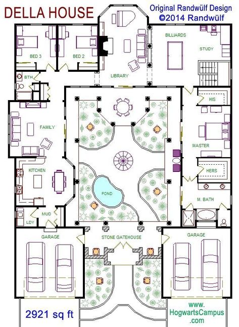 Sims 4 Hus, Pelan Lantai Rumah, Pelan Rumah, Sims 4 House Plans, Courtyard House Plans, Casas The Sims 4, Sims House Plans, House Layout Plans, Casa Patio