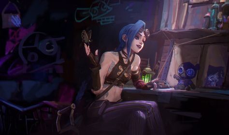 Jinx Concept Art, Jinx Art, Akali Lol, Space Dragon, Jinx Arcane, Female Villains, Jinx League Of Legends, Disney Crossovers, Art Process