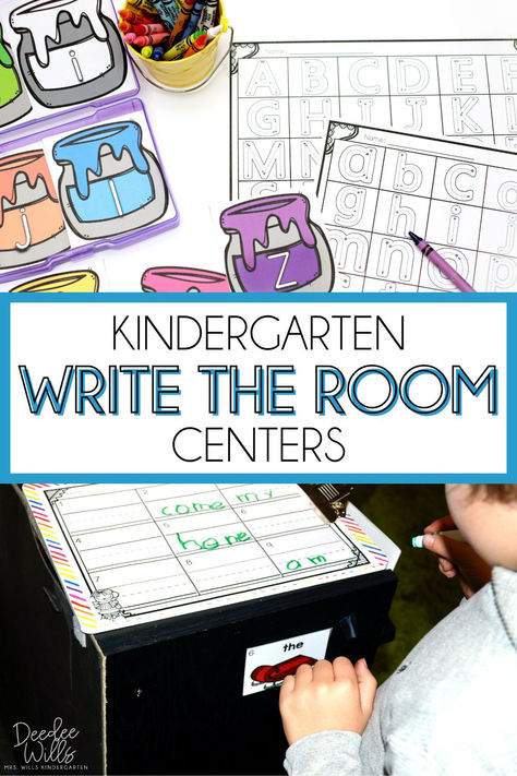 If you're looking for a low-prep center that will get your students excited for writing practice, check out this post! I'm sharing tips for using kindergarten Write the Room centers for literacy and math practice. Your students will love these engaging seasonal Write the Room activities! Click here to take a closer look at these tips for using write the room for kindergarten centers. Alphabet Write The Room, Writing Centres For Kindergarten, Write The Room Kindergarten Freebie, Kindergarten Write The Room, Write The Room Kindergarten, Writing Sentences Kindergarten, Kindergarten Writing Center, Kinder Literacy Centers, Sentences Kindergarten