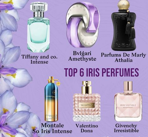 Iris perfumes, women perfume, perfume for women Bvlgari Amethyst Perfume, Parfums De Marly Athalia, Givenchy Irresistible For Women, Bvlgari Amethyst, Irresistible Perfume, Iris Perfume, Notes Guide, Givenchy Irresistible, Violet Perfume