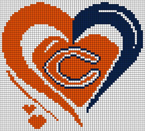 Alpha pattern #116272 | BraceletBook Chicago Bears Perler Beads, Chicago Bears C2c Pattern, Chicago Bears Baby Blanket Crochet, Chicago Bears Crochet, Chicago Bears Plastic Canvas, Crochet Patriots, Nfl Cross Stitch Patterns, Football Quilt, Graph Patterns