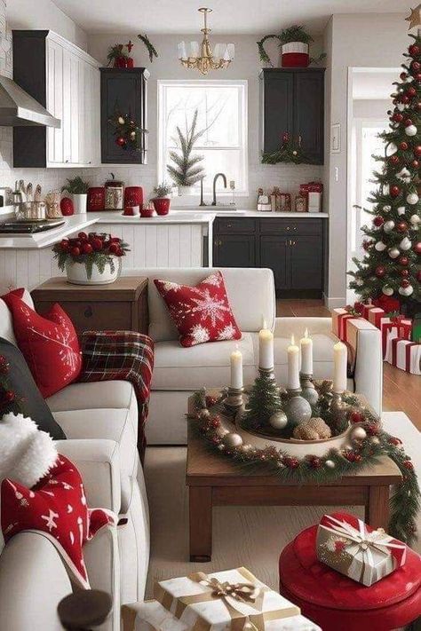 Christmas Apartment, Christmas Decor Inspiration, Xmas Deco, Christmas Themes Decorations, Christmas Decorations Living Room, Christmas Living Rooms, Christmas Inspo, Christmas Room, Noel Christmas