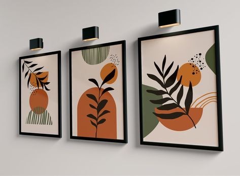 Boho Wall Art Prints Boho Wall Decor Set of 3 Wall Prints - Etsy Australia 3 Wall Prints, Art Prints Boho, Orange Wall Art, Grey Wall Art, Orange Walls, Green Wall Art, Blue Wall Art, Pink Wall Art, White Wall Art