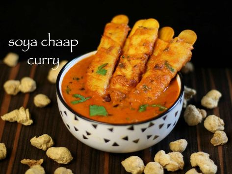 soya chaap recipe | soya chaap stick recipe | soya chaap masala gravy Soya Chaap Recipe, Filet Mignon Roast, Soya Chaap, Soya Recipe, Healthy Vegetarian Snacks, Gravy Ingredients, Food Fusion, Paneer Tikka, Cooking Dishes