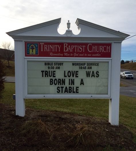 Trinity Baptist Church Christiansburg, Va Christmas church sign Church Signs For Christmas, Christmas Church Signs, Church Signs Inspirational, Fall Church Sign Sayings, Christmas Church Sign Sayings, Street Church Quotes, Funny Church Signs, Church Sign Sayings, Church Humor