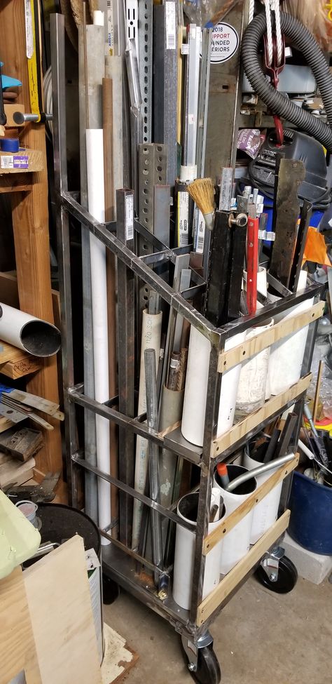 Scrap Metal Storage Ideas, Metal Shop Organization, Metal Workshop Ideas, Metal Shop Ideas, Scrap Metal Storage, Welding Shop Organization, Sheet Metal Shop, Steel Workshop, Steel Storage Rack