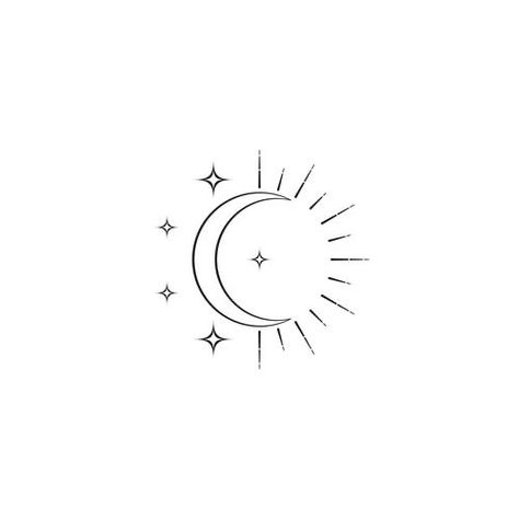 Sun Moon Tiny Tattoo, Dainty Sun Moon Tattoo, Sun The Moon And The Stars Tattoo, Sun And Crescent Moon Tattoo, Moon Stars Tattoo Designs, Moon Beam Tattoo, Sun Moon Wrist Tattoo, Moon Star And Sun Tattoo, Star And Sun Tattoos