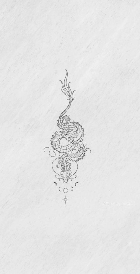 Nature Tattoo Ideas, Vietnam Tattoo, Red Dragon Tattoo, Small Dragon Tattoos, Dragon Tattoo For Women, Nature Tattoo, Small Pretty Tattoos, Petite Tattoos, Geometric Tattoo Design