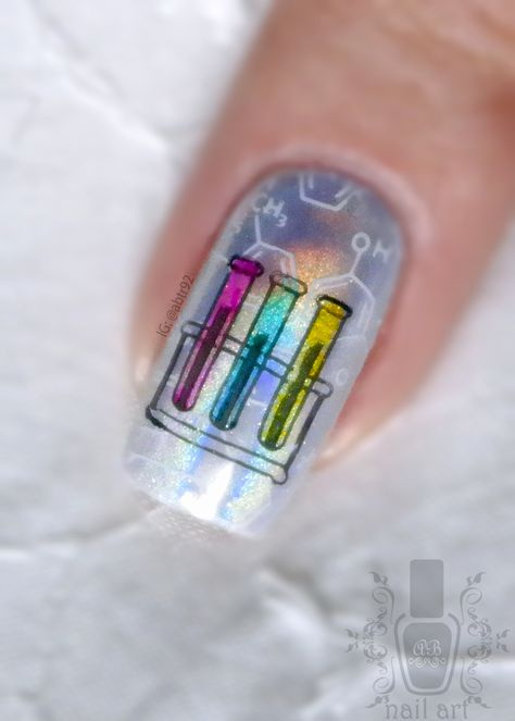 Phlebotomy Nails, Back To School Nails 2023, Chemistry Nails, Science Nails, Teacher Nail Art, Teacher Nails, Holo Nails, Back To School Nails, Tough As Nails