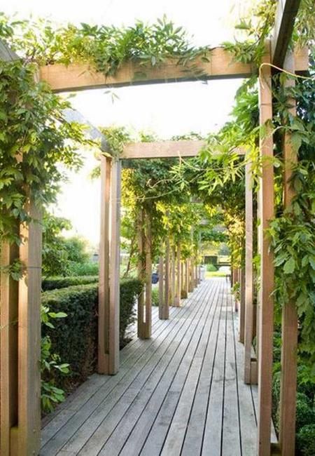 Wildlife Friendly Wood Garden Paths and Boardwalks, 50 Inspiring Landscaping Ideas Garden Arbor, Wooden Pergola, Backyard Pergola, Pergola Kits, Pergola Plans, Have Inspiration, Pergola Patio, Garden In The Woods, Pergola Designs