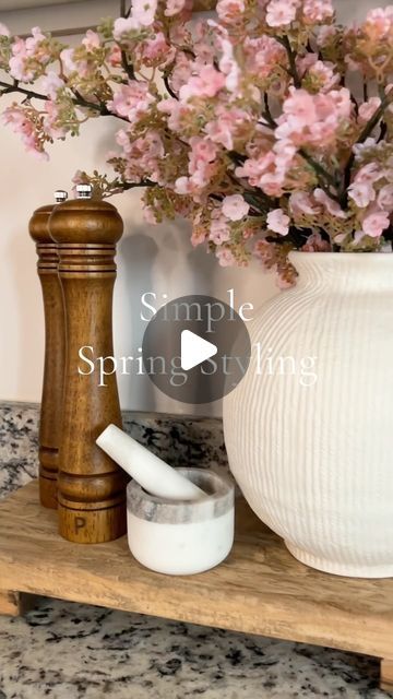 Melissa Coryell on Instagram: "*comment the word SHOP to get links to my kitchen counter decor sent to your DMs 💌 

I have the most fun decorating my kitchen in the spring! Warm woods, brass and marble, ah 😍 What is your favorite season to decorate the kitchen?

❣️ Shop my home and affordable finds in the LTK app (link in bio)
❣️ Follow @coryell.home for more neutral modern classic home decor

#Homedecorinspo #modernorganic #homeinspo #neutralhome #homedecor #studiomcgee #wayfairfinds #homeswithpurpose" Spring Kitchen Decor Ideas, Modern Classic Home, Kitchen Counter Decor, Counter Decor, Classic Home Decor, Classic Home, Kitchen Shop, Spring Easter Decor, What Is Your Favorite