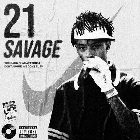 21 Savage Black And White, Rappers Posters, 21 Savage Pfp, 21 Savage Aesthetic, 21 Savage Poster, Album Posters, Music Poster Ideas, Gangsta Style, A$ap Rocky