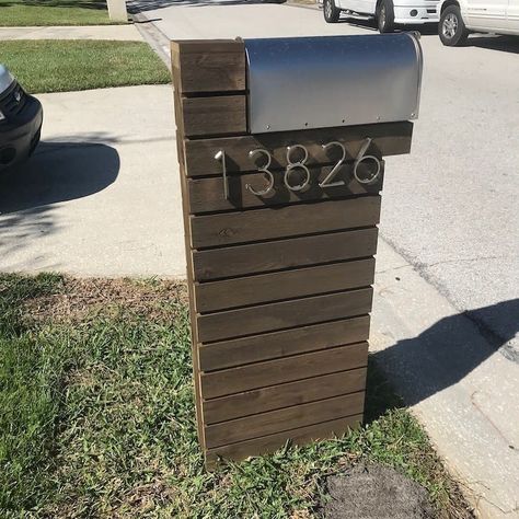 Number In Words, House Number Ideas, Unique Mailbox, Modern Mailboxes, Rustic Mailboxes, Stainless Steel Mailbox, Brick Mailbox, Unique House Numbers, Antique Mailbox