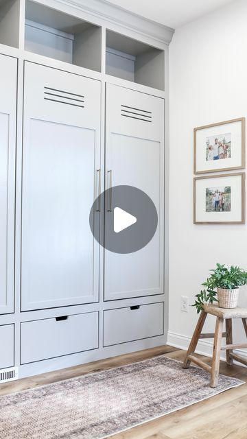 KC Myers on Instagram: "I’m so excited to show you our new mudroom lockers! It’s been a long journey of finding the perfect storage solution that looks great and keeps our living space organized. From choosing the right design to adding the perfect finishing touches, this renovation has been a labor of love. Whether you’re looking for DIY solutions or something a little more custom, I hope these lockers will provide you with inspiration for your own home improvement projects! Comment MUDROOM if you want any of the links! Or drop any questions below!  ‌ #mudroom #lockers #organization #decor #storage #solutions #new #renovation #homeimprovement #design #diy" Mudroom Lockers With Outlets, Mudroom With Drawers, Family Lockers Entryway, Diy Lockers Mudroom, Entryway Closet Organization Ideas, Entryway Lockers, Diy Mudroom Lockers, Entryway Closet Organization, Entryway Drop Zone