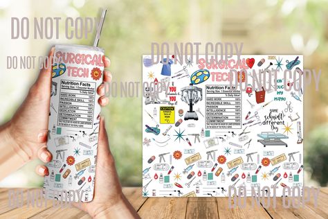 Scrub Tech, Surgical Tech, Programing Software, Mock Ups, Tumbler Wrap, Digital Download Etsy, Drawing And Illustration, Digital Files, Ups