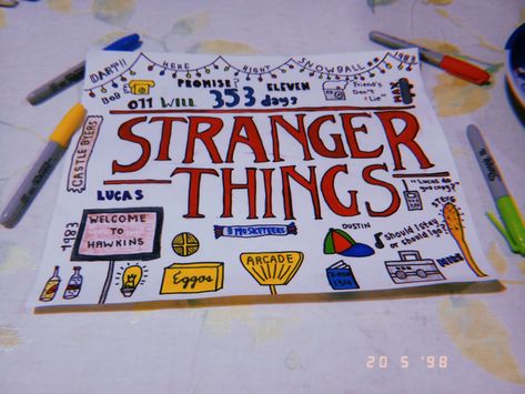 Stranger things doodle drawing Cute Stranger Things Drawings Easy, Easy Stranger Things Drawings, Stranger Things Doodles Easy, Stranger Things Drawings Ideas, Stranger Things Drawings Easy, Stranger Things Doodles, Stranger Things Drawings, Hipster Drawing, Calendar Decal