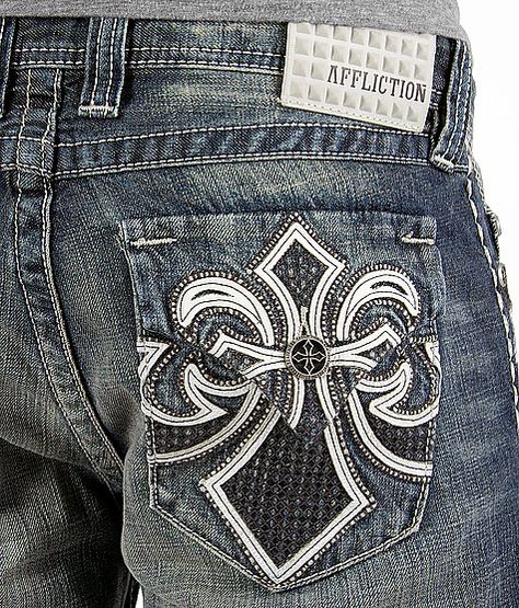 Affliction Blake Flooded Fleur Jean - Men's Jeans | Buckle Affliction Clothing Mens, Mens Jeans On Women, Affliction Pants, Y2k Jeans Men, Robins Jeans, Mens Y2k, Affliction Jeans, Expensive Jeans, Rock And Roll Jeans