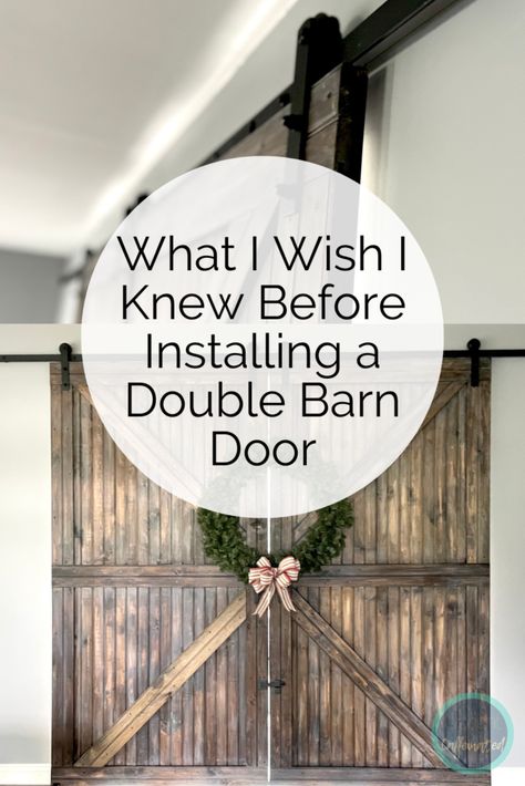 Barn Door Over Arched Opening, Barn Door Into Office, 60 Inch Barn Door, Double Dutch Barn Doors, Large Barn Doors Sliding, Barn Door For Closet Bedrooms, Sliding Farmhouse Door, Barn Doors Closet Bedroom, Basement Barn Door Ideas