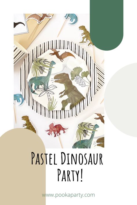 dinosaur party supplies ideas Dinosaur Birthday Party Plates, Meri Meri Dinosaur Party, Modern Dinosaur Birthday Party, Dinosaur Party Table Decor, Modern Dinosaur Party, Neutral Dinosaur Party, Boho Dinosaur Party, Pastel Dinosaur Party, Dinosaur Party Plates