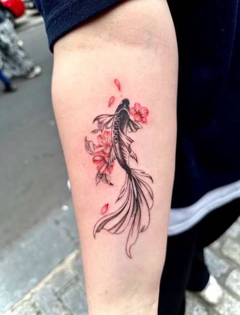 koi tattoo | Jul 31st 2023 | 1749259 Koi Fish Tattoo Forearm, Fish Sides, Cherry Tattoos, Koi Tattoo, Koi Fish Tattoo, Carpe Koi, Zodiac Tattoos, Side Tattoos, Forearm Tattoos