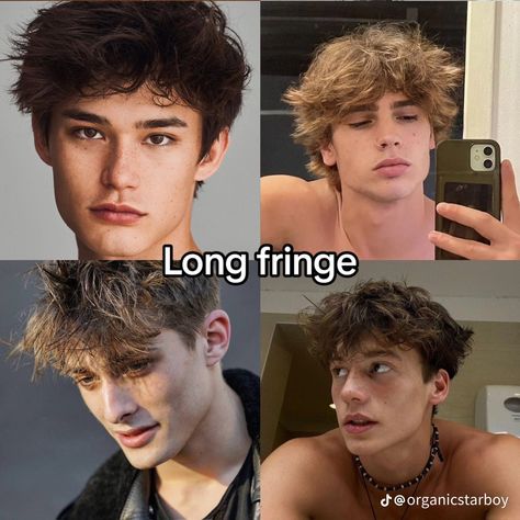 Fringe men’s haircut style fashion Inspo Guy Fringe Haircut, Long Fringes Men, Fringe Long Hairstyles, Guys Fringe Haircut, Layered Fringe Men, Long Fringe Mens Hairstyles, Types Of Mens Haircut, Long Curly Fringe, Boy Fringe Haircut