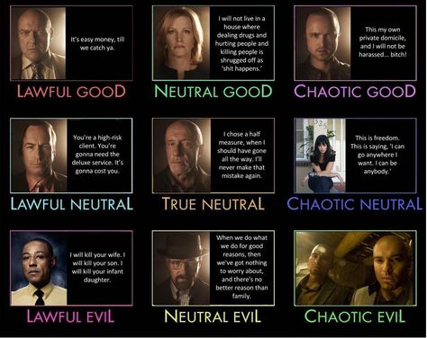 Breaking Bad Lawful Good, Colors Chart, Alignment Charts, Easy Money, Happy Cat, Breaking Bad, Color Chart, Fantasy Art, Books