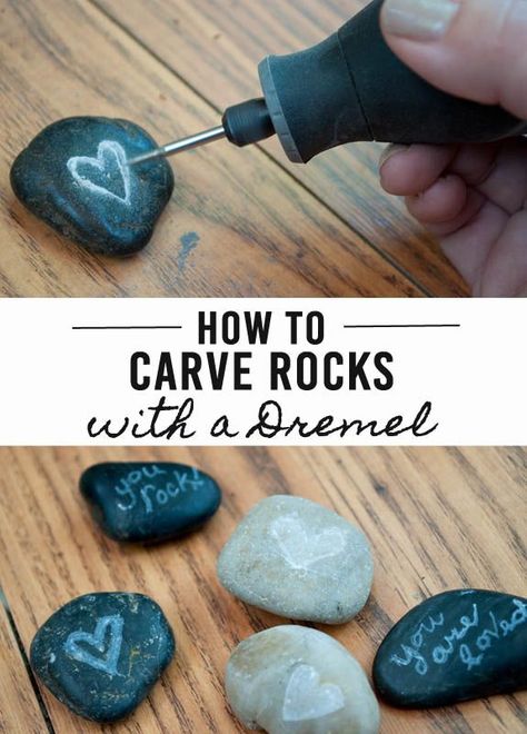 Engraving Tool Projects, Engraving Rocks With Dremel, Carved Rocks, Dremel Tool Projects, Rock Carving, Dremel Crafts, Dremel Carving, Dremel Projects, Dremel Tool