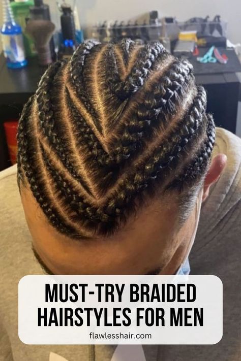 V-Shaped Cornrows Mens Cornrow Hairstyles, Men’s Braids Short Hair, Braiding Hairstyles For Men, Full Head Cornrows Men, Braided Cornrow Hairstyles Men, Cornrow Designs Men, Men’s Cornrows Ideas, Men’s Braided Hairstyles, Cornrow Braids For Men