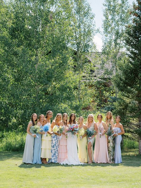 Galia Lahav Paloma Devil’s Thumb Ranch Colorado Summer Wildflower Wedding Wildflower Wedding Photos, Wildflower Mountain Wedding, Western Wildflower Wedding, Wildflower Wedding Theme Bridesmaid, Wildflower Wedding Bridesmaids, Summer Wildflower Wedding, Wildflower Theme, Wildflower Wedding Theme, Colorado Summer