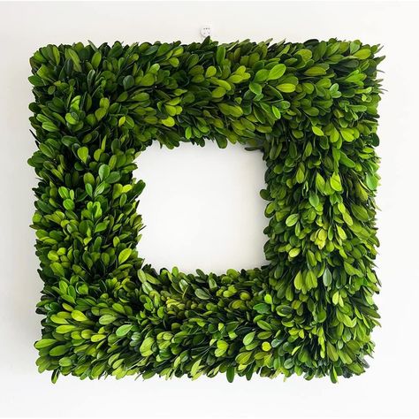 Solid Wood Garland 18 Square Wreath Prosperity Indoor Spring Summer Garland Decorative Set for Party Square Wreaths, Boxwood Wreath Front Door, Summer Garland, Wood Garland, Preserved Boxwood Wreath, Square Wreath, Preserved Boxwood, Spring Summer Wreath, Lambs Ear Wreath