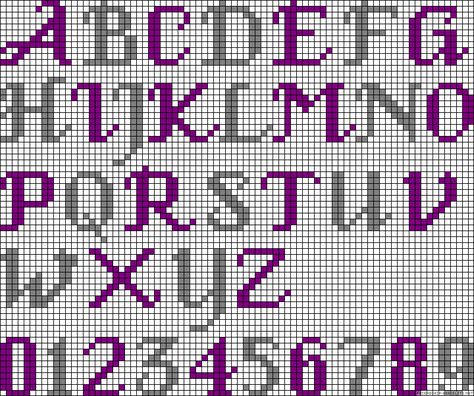 ABC perler bead pattern                                                                                                                                                                                 More Perler Beads Ideas, Crochet Alphabet, Pola Macrame, Crochet Letters, Cross Stitch Alphabet Patterns, Pixel Art Pokemon, Cross Stitch Fonts, Cross Stitch Letters, Embroidery Alphabet