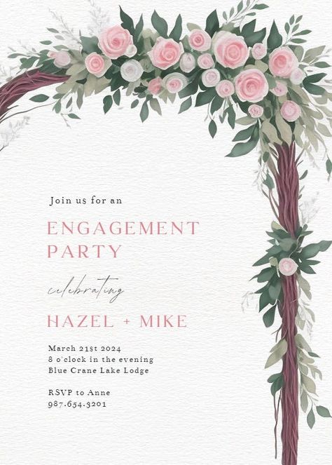 Engagement Invitation Cards Template, Engagement Invitation Message, Engagement Invitation Card Design, Engagement Party Invitation Cards, Engagement Card Design, Engagement Greetings, 25th Wedding Anniversary Invitations, Engagement Decoration, Party Invitation Design